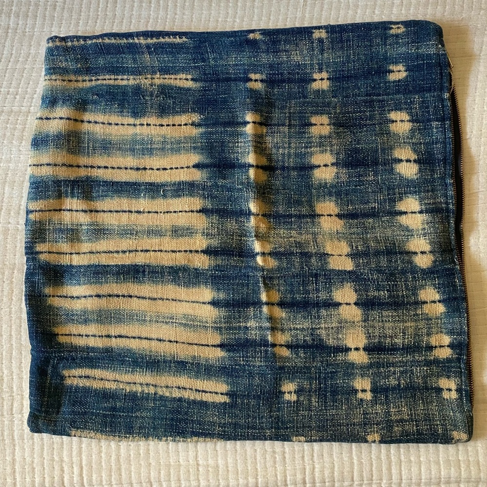 Kilim Pillow Cover Blue / Cream Pattern